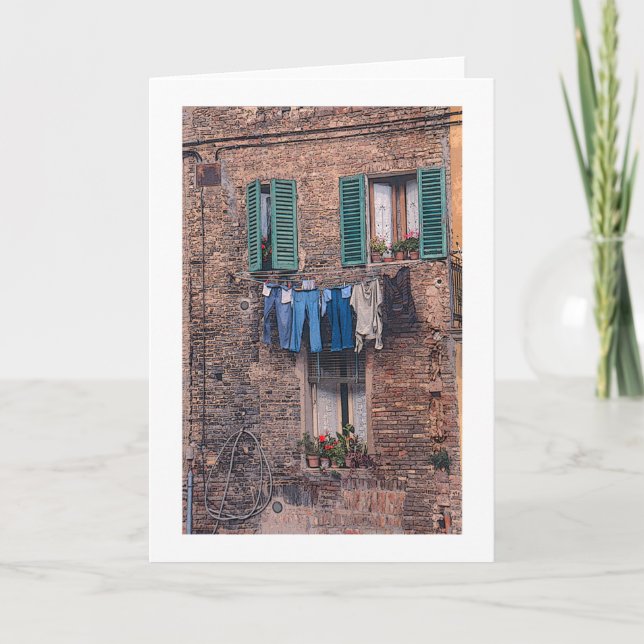 "Laundry Day in Italy" photographic greeting card (Front)