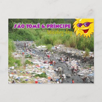 Laundry Day In Sao Tome And Principe  Africa Postcard by HTMimages at Zazzle