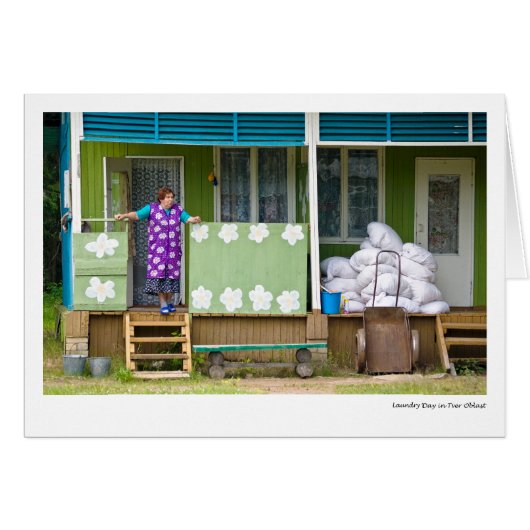Laundry Day in Tver Oblast Cards (Front Horizontal)
