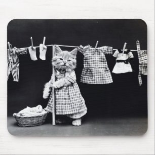 Laundry Day Kitty Mouse Pad