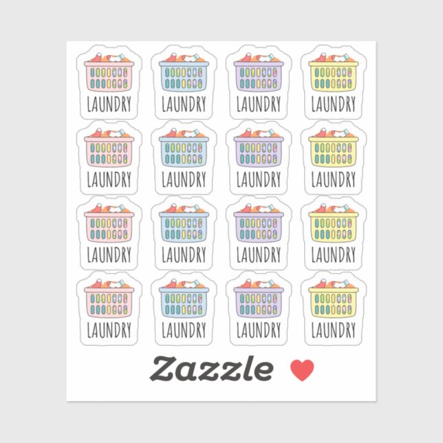 Laundry Day Laundry Basket Cleaning Chores Planner Sticker (Sheet)