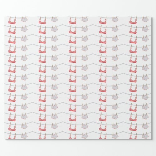 Laundry Day Lingerie Wrapping Paper