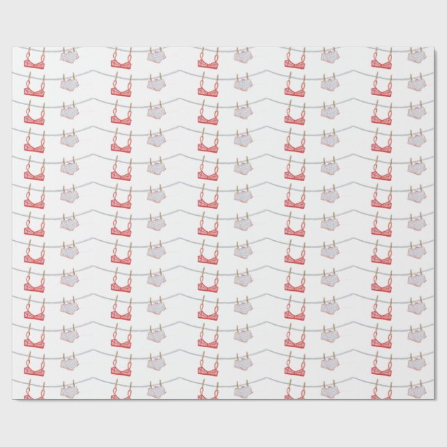 Laundry Day Lingerie Wrapping Paper (Flat)
