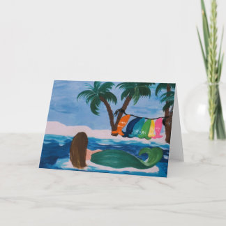 Laundry Day Mermaid Greeting Card