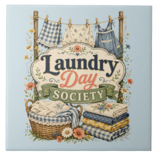 Laundry Day Society Cottagecore Florals Ceramic Tile