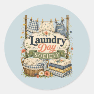Laundry Day Society Cottagecore Florals Classic Round Sticker