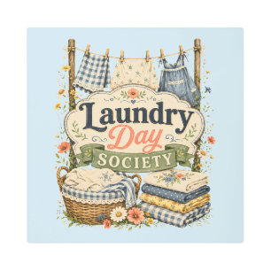 Laundry Day Society Cottagecore Florals Metal Print
