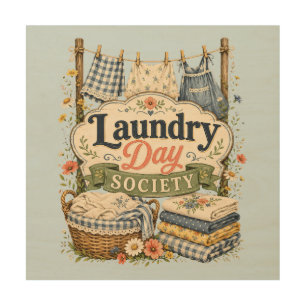 Laundry Day Society Cottagecore Florals Wood Wall Art