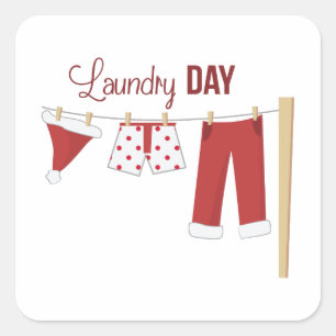 Laundry Day Square Sticker