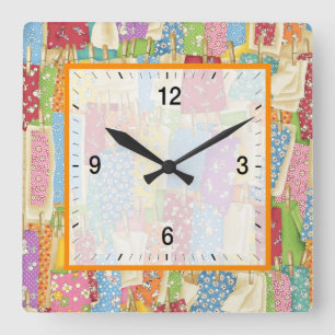 Laundry Day Square Wall Clock