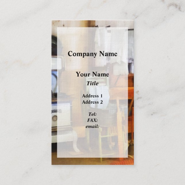 Laundry Drying in Kitchen Business Card (Front)