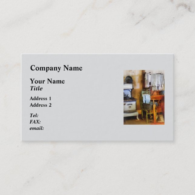 Laundry Drying in Kitchen Business Card (Front)