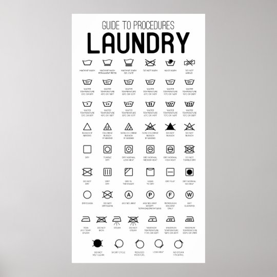 Laundry Guide Poster | Zazzle.com
