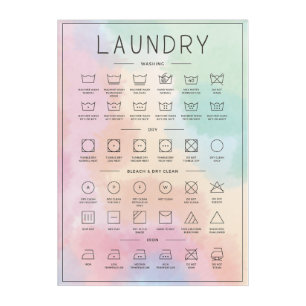 Laundry guide rainbow tie dye acrylic print