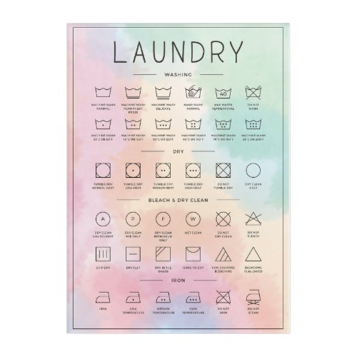 Laundry guide rainbow tie dye acrylic print