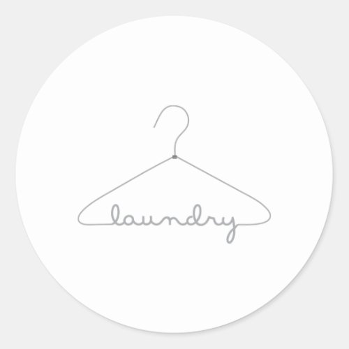 Laundry Hanger Classic Round Sticker