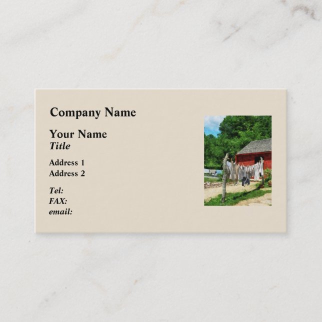 Laundry Hanging on Line Business Card (Front)