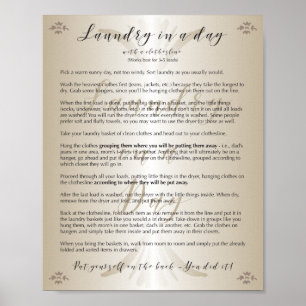 Laundry in a day poster with instructions