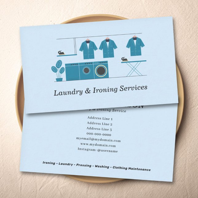 Laundry & Ironing Services Business Card (Laundry & Ironing Services Business Card)