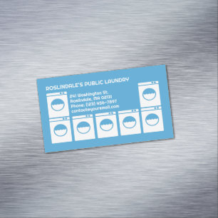 Laundry Laundromat  Business Card Magnet