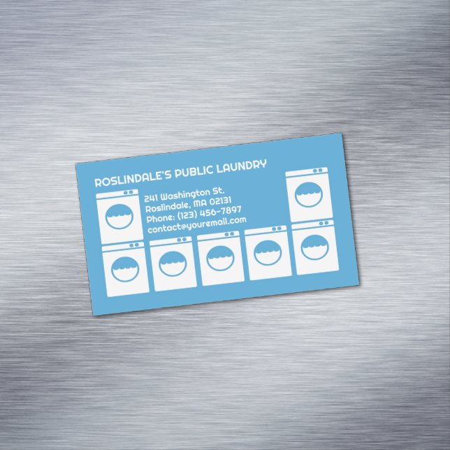 Laundry Laundromat  Business Card Magnet (In Situ)