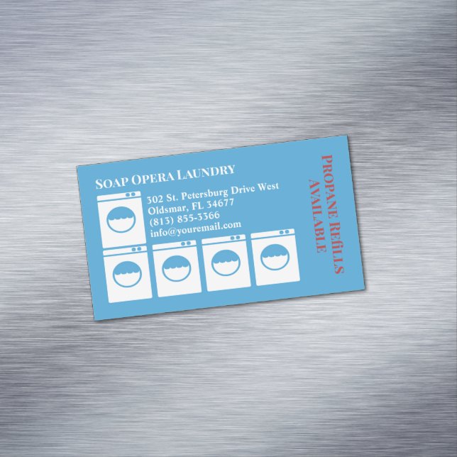Laundry Laundromat Business Card Magnet (In Situ)
