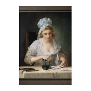 Laundry Maid Ironing by Henry Robert Morland Acrylic Print