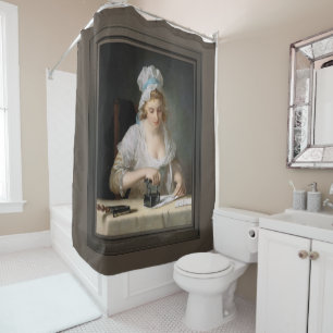 Laundry Maid Ironing by Henry Robert Morland Shower Curtain