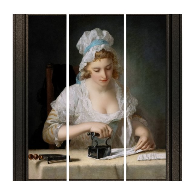 Laundry Maid Ironing by Henry Robert Morland Triptych (Front)