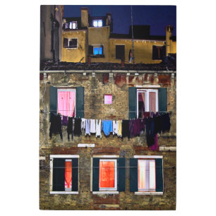 LAUNDRY NIGHT IN VENICE Metal Wall Art