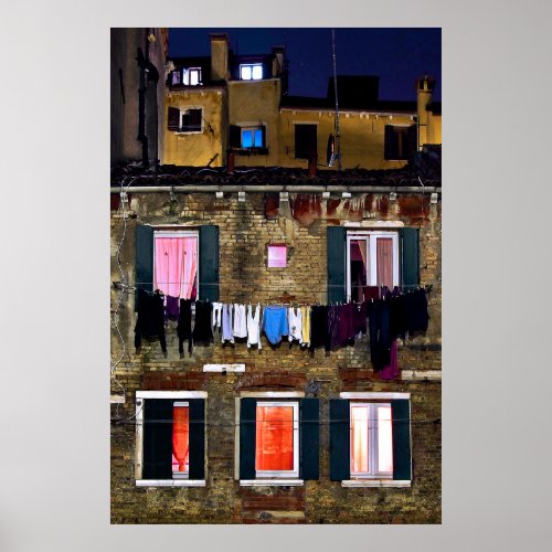 LAUNDRY NIGHT IN VENICE Poster