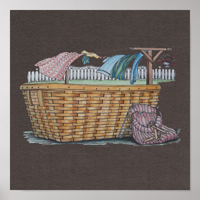 Laundry On Clothesline Print