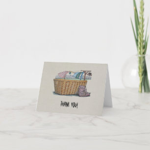 Laundry On Clothesline Thank You Card