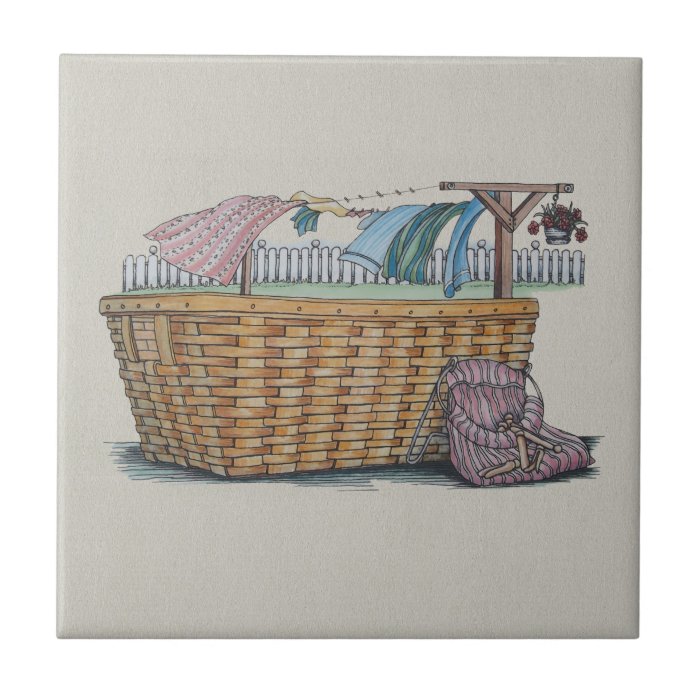 Laundry On Clothesline Tile