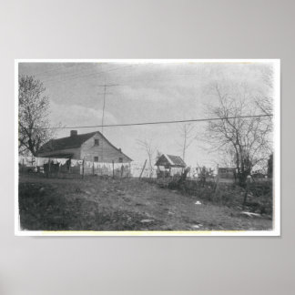 Laundry on Clothesline Vintage Farmhouse Poster