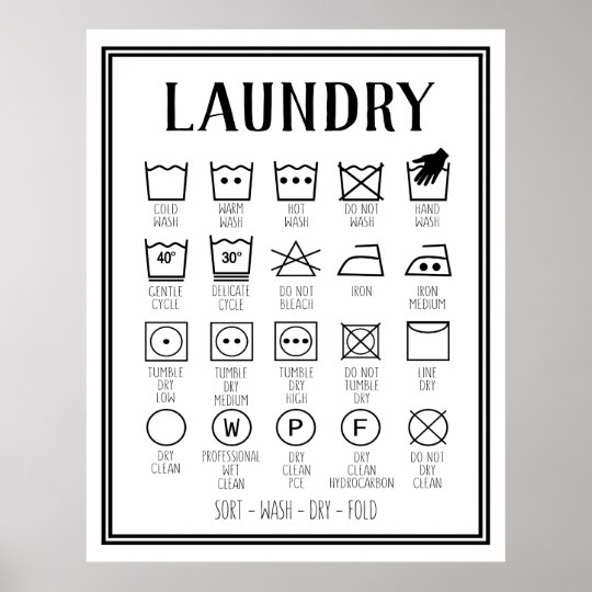 laundry poster infographic symbols custom zazzlecom