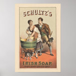 Laundry Poster Shultz Irish Soap at Zazzle