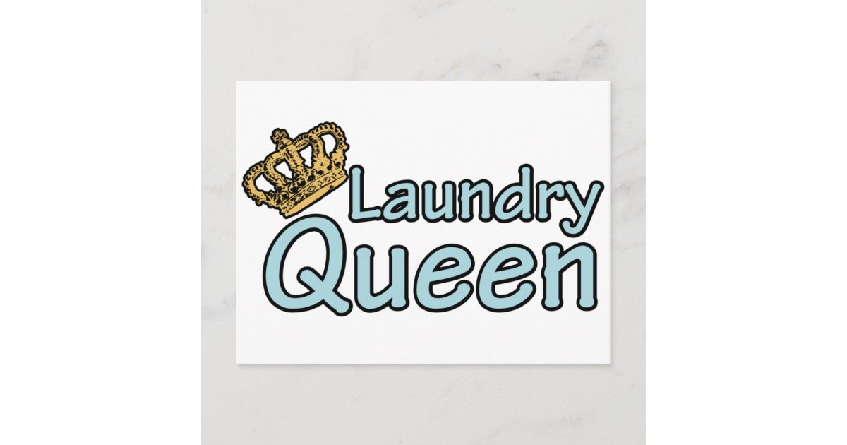 Laundry Queen with Crown Postcard Zazzle