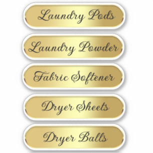 laundry room 5 personalized organization gold sticker