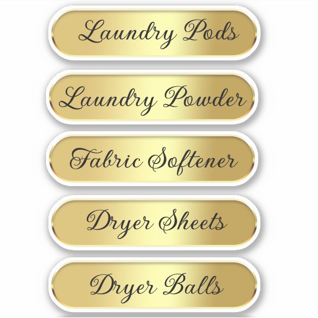 laundry room 5 personalized organization gold  sticker (Front)