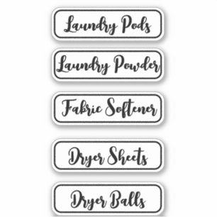laundry room 5 personalized organization sticker
