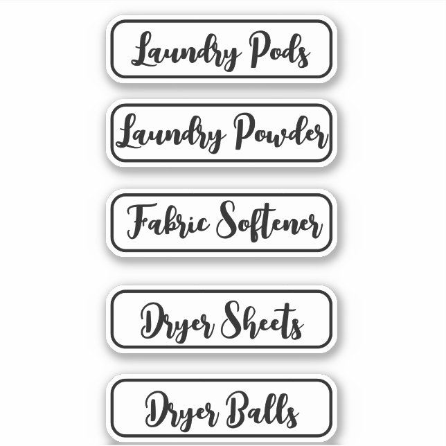 laundry room 5 personalized organization sticker (Front)