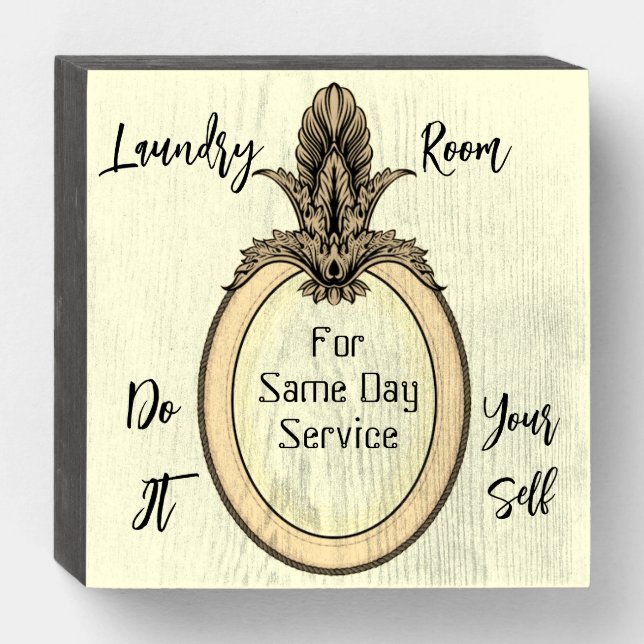 Laundry Room 6” x 6” Square Box Sign (Front Horizontal)