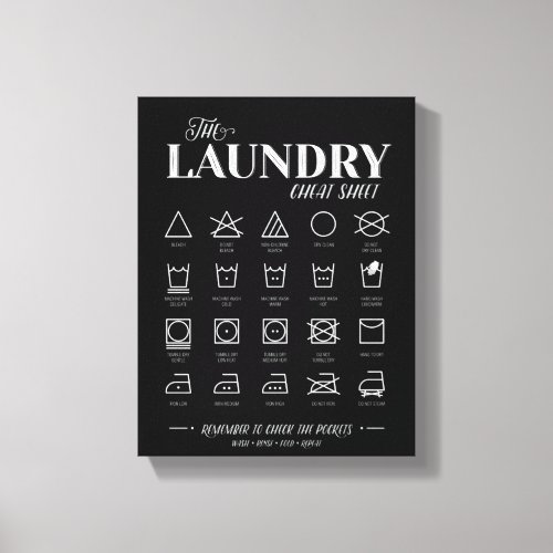 Laundry Room Cheat Sheet Canvas Print