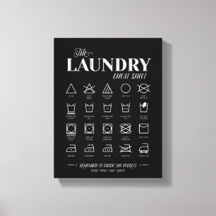 Laundry Room Cheat Sheet Canvas Print