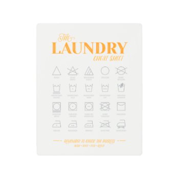 Laundry Room Cheat Sheet Metal Print by TheKPlace at Zazzle