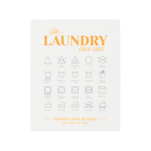 Laundry Room Cheat Sheet Metal Print