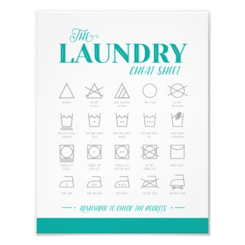 Laundry Room Cheat Sheet Photo Print by TheKPlace at Zazzle