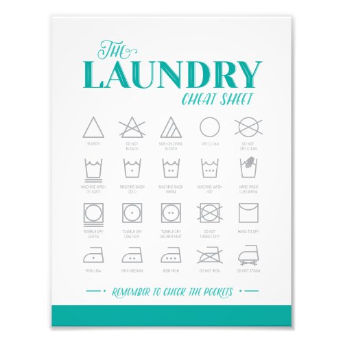 Laundry Room Cheat Sheet Photo Print