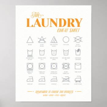 Laundry Room Cheat Sheet Poster by TheKPlace at Zazzle